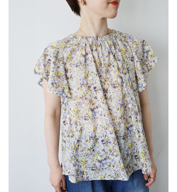  「フラワープリントフレアスリーブブラウス」|シャツ・ブラウス|