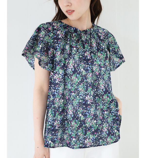  「フラワープリントフレアスリーブブラウス」|シャツ・ブラウス|