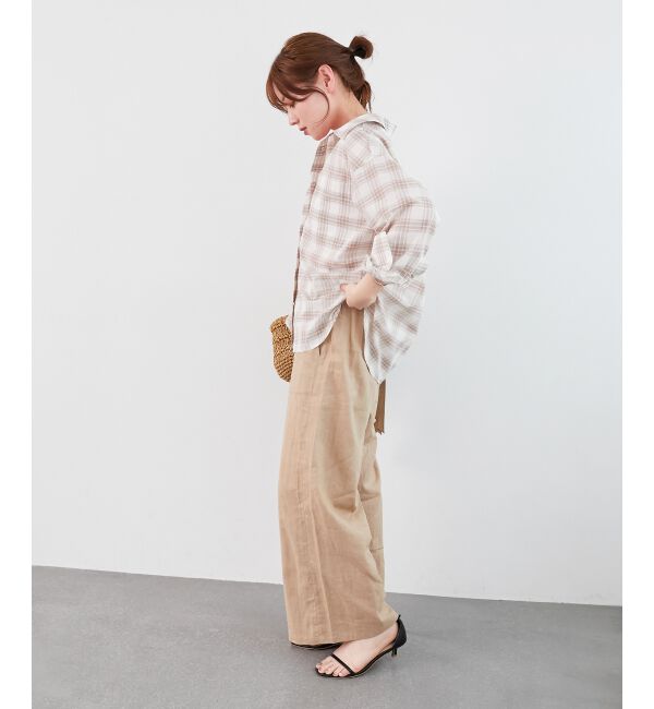  「《手洗い可能》シアーチェック2wayシャツ」|シャツ・ブラウス|