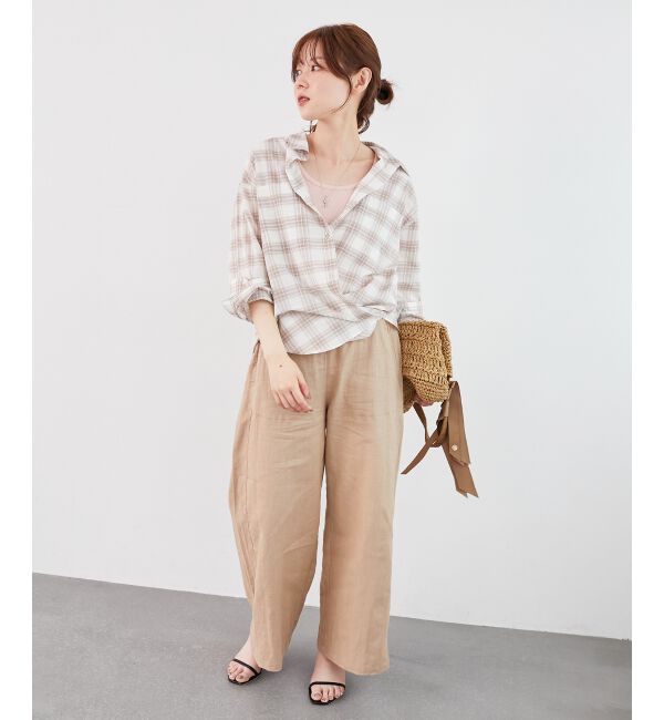  「《手洗い可能》シアーチェック2wayシャツ」|シャツ・ブラウス|