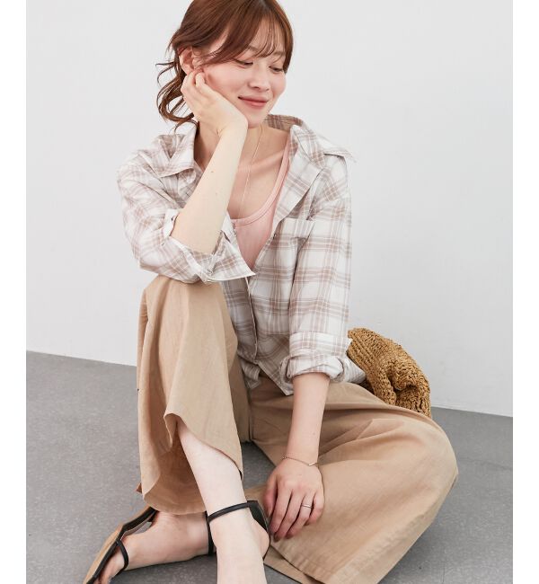  「《手洗い可能》シアーチェック2wayシャツ」|シャツ・ブラウス|