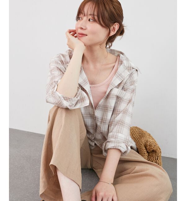  「《手洗い可能》シアーチェック2wayシャツ」|シャツ・ブラウス|