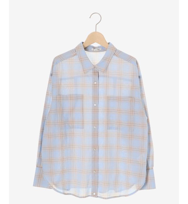  「《手洗い可能》シアーチェック2wayシャツ」|シャツ・ブラウス|