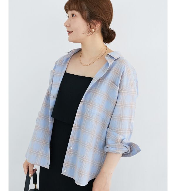  「《手洗い可能》シアーチェック2wayシャツ」|シャツ・ブラウス|