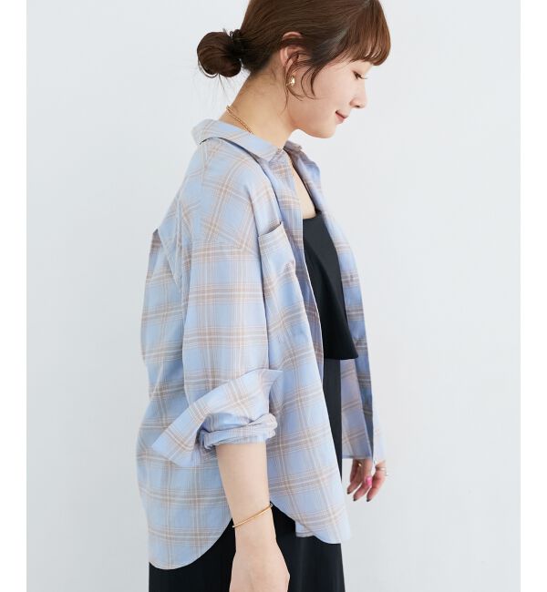  「《手洗い可能》シアーチェック2wayシャツ」|シャツ・ブラウス|