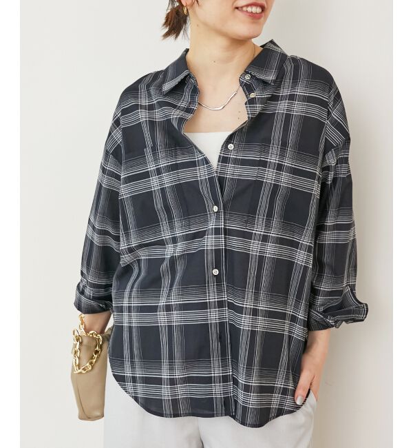  「《手洗い可能》シアーチェック2wayシャツ」|シャツ・ブラウス|
