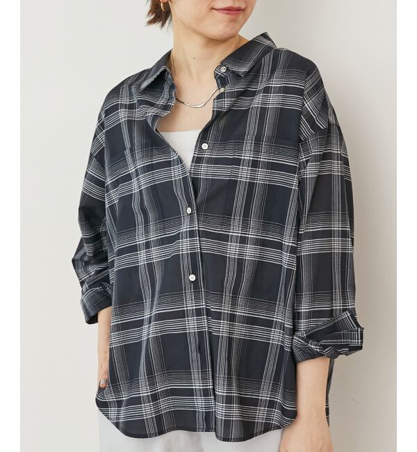  「《手洗い可能》シアーチェック2wayシャツ」|シャツ・ブラウス|