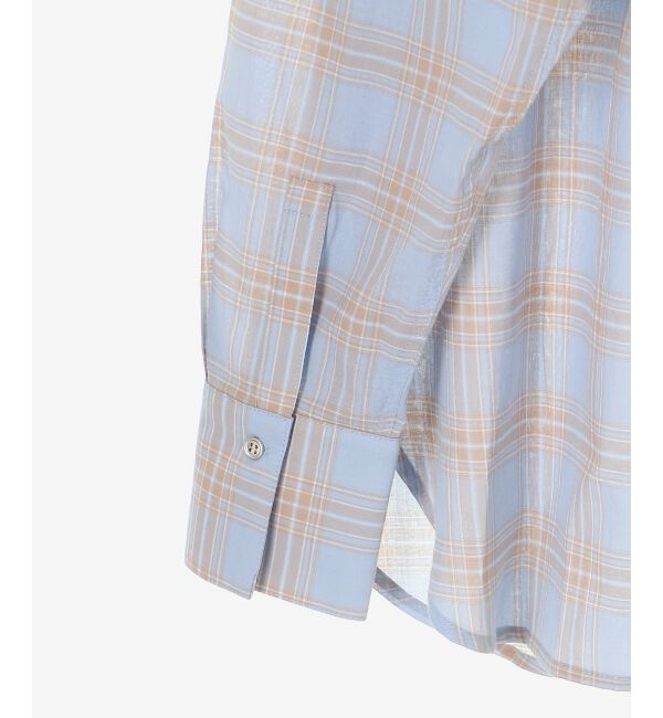  「《手洗い可能》シアーチェック2wayシャツ」|シャツ・ブラウス|