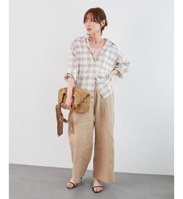  「《手洗い可能》シアーチェック2wayシャツ」|シャツ・ブラウス|