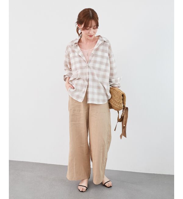  「《手洗い可能》シアーチェック2wayシャツ」|シャツ・ブラウス|