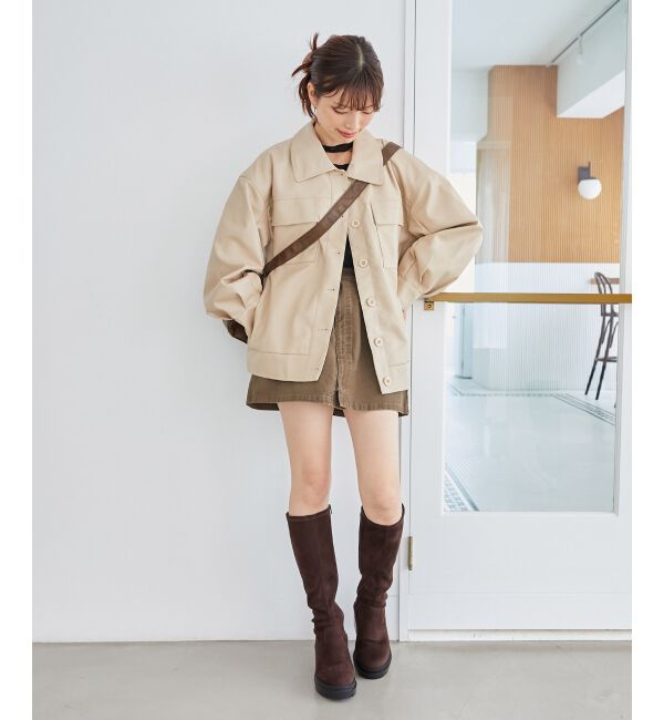 MAJESTICLEGON「フェイクレザーオーバーブルゾン」|ブルゾン・スタジャン|