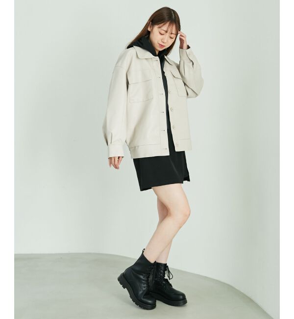 MAJESTICLEGON「フェイクレザーオーバーブルゾン」|ブルゾン・スタジャン|