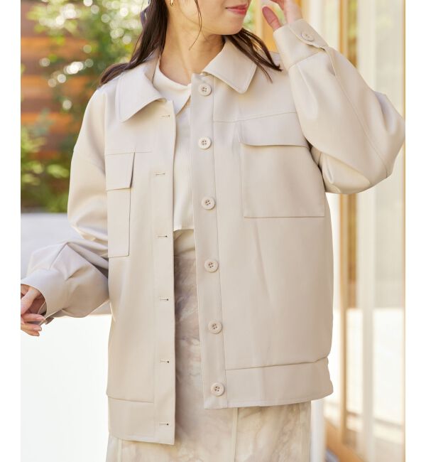 MAJESTICLEGON「フェイクレザーオーバーブルゾン」|ブルゾン・スタジャン|