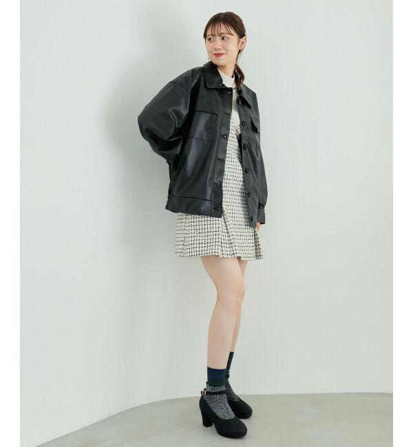 MAJESTICLEGON「フェイクレザーオーバーブルゾン」|ブルゾン・スタジャン|