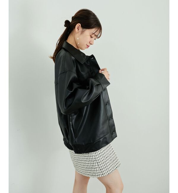 MAJESTICLEGON「フェイクレザーオーバーブルゾン」|ブルゾン・スタジャン|