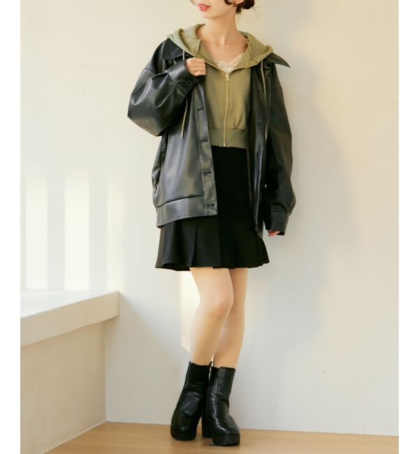 MAJESTICLEGON「フェイクレザーオーバーブルゾン」|ブルゾン・スタジャン|