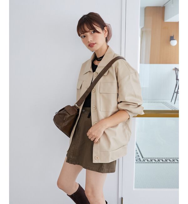 MAJESTICLEGON「フェイクレザーオーバーブルゾン」|ブルゾン・スタジャン|