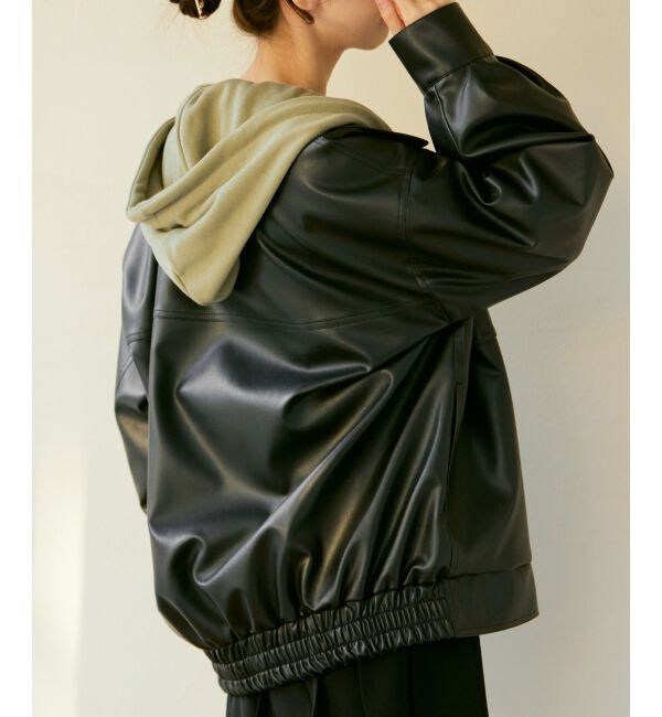 MAJESTICLEGON「フェイクレザーオーバーブルゾン」|ブルゾン・スタジャン|