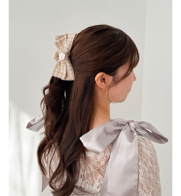  「モチーフ付きツイードバレッタ」|その他|