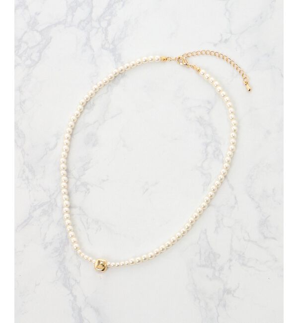  「2連パール&times;リボンネックレス」|ネックレス|