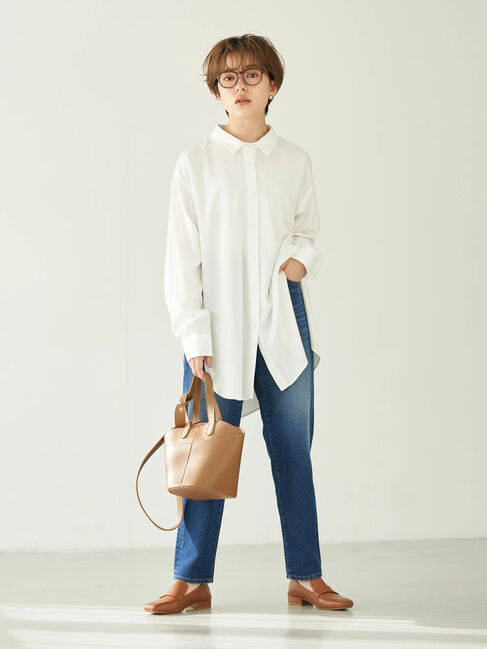 earth music&ecology「微起毛シャツチュニック」|チュニック|