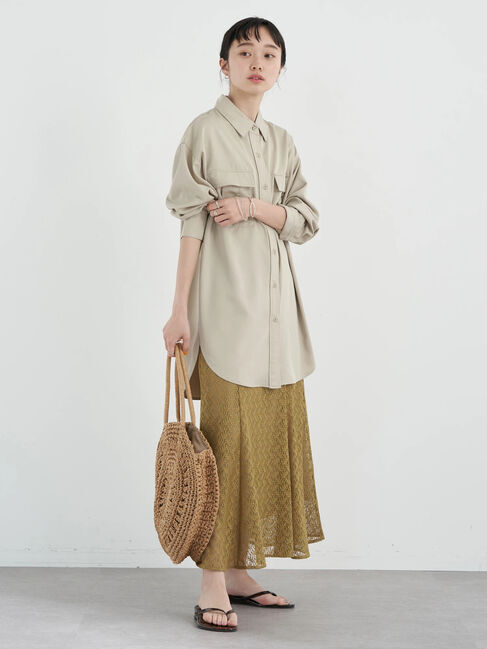 earth music&ecology「リーフ柄レーススカート」|スカート|