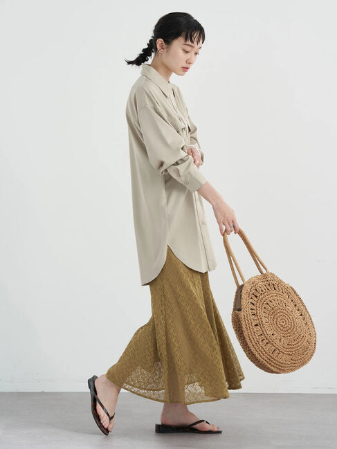 earth music&ecology「リーフ柄レーススカート」|スカート|