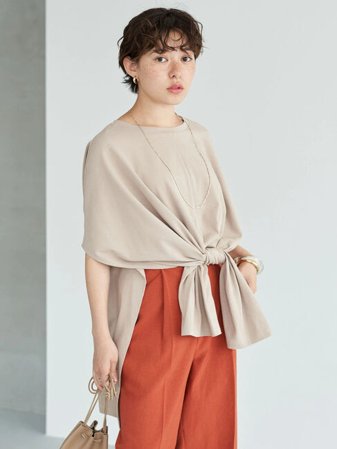 earth music&ecology「マルチWAYセンタースリットプルオーバー」|Tシャツ・カットソー|グレーベージュ