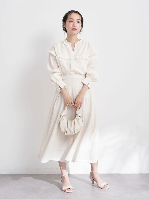 earth music&ecology「ストライプジャガードフレアスカート」|スカート|