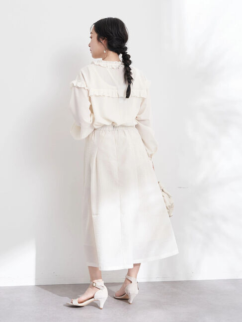 earth music&ecology「ストライプジャガードフレアスカート」|スカート|