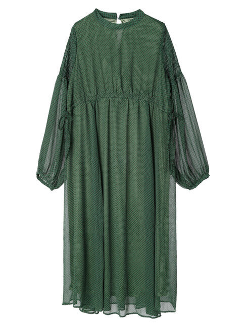 earth music&ecology「ボリュームスリーブシアーワンピース」|ワンピース|