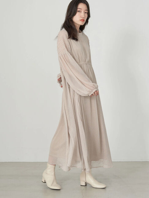 earth music&ecology「ボリュームスリーブシアーワンピース」|ワンピース|