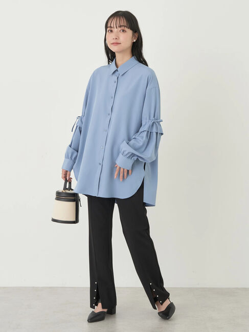 earth music&ecology「ギャザースリーブシャツ」|シャツ・ブラウス|