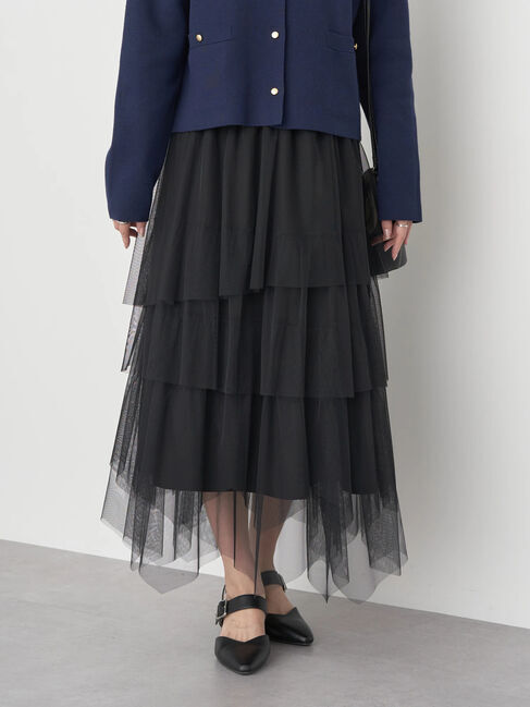 earth music&ecology「ランダムヘムチュールスカート」|スカート|Black