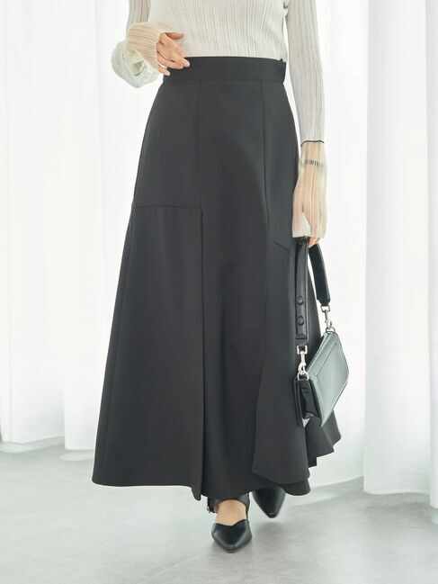 earth music&ecology「アシメキリカエスカート」|スカート|Black