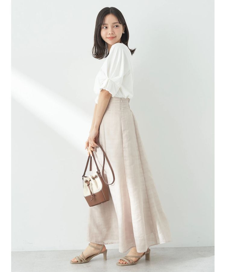 earth music&ecology「シアーチェックフレアスカート」|フレア|