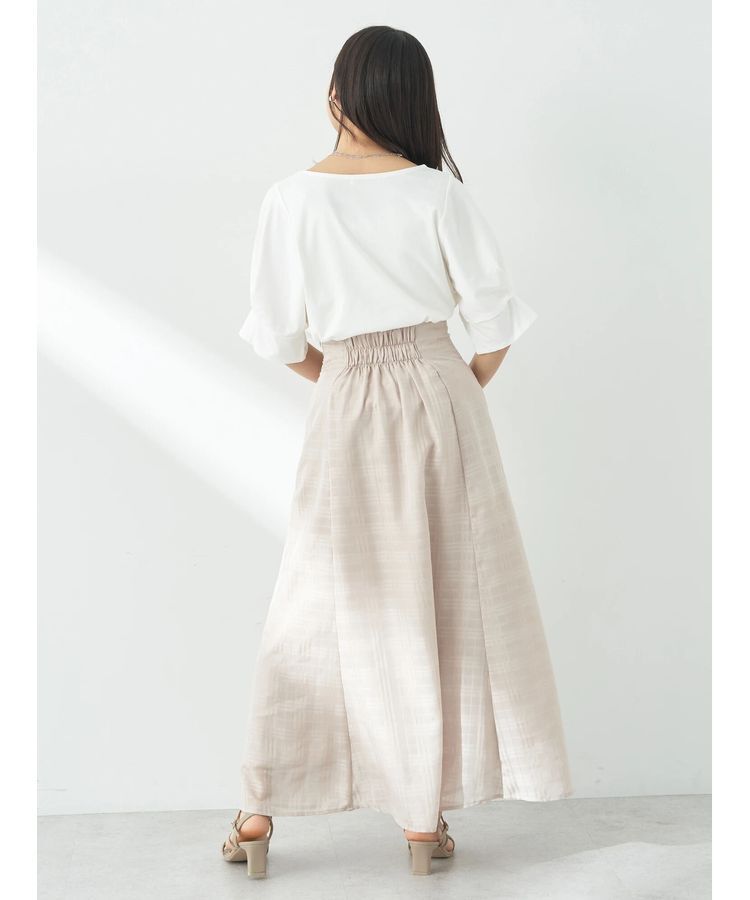 earth music&ecology「シアーチェックフレアスカート」|フレア|