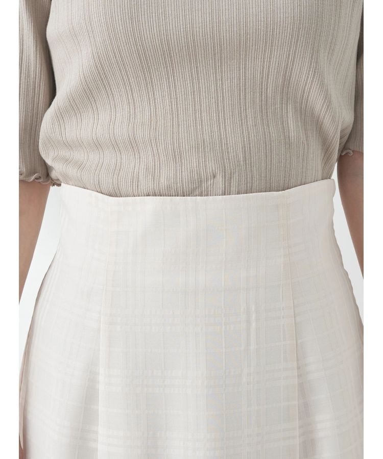 earth music&ecology「シアーチェックフレアスカート」|フレア|