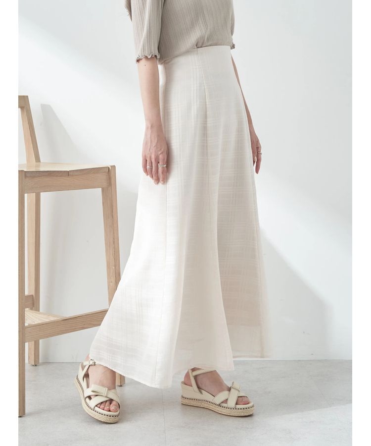 earth music&ecology「シアーチェックフレアスカート」|フレア|