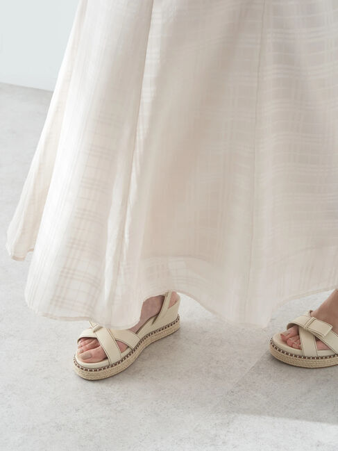 earth music&ecology「シアーチェックフレアスカート」|フレア|