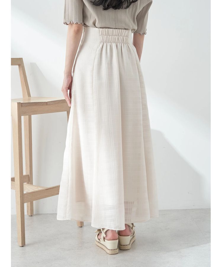 earth music&ecology「シアーチェックフレアスカート」|フレア|