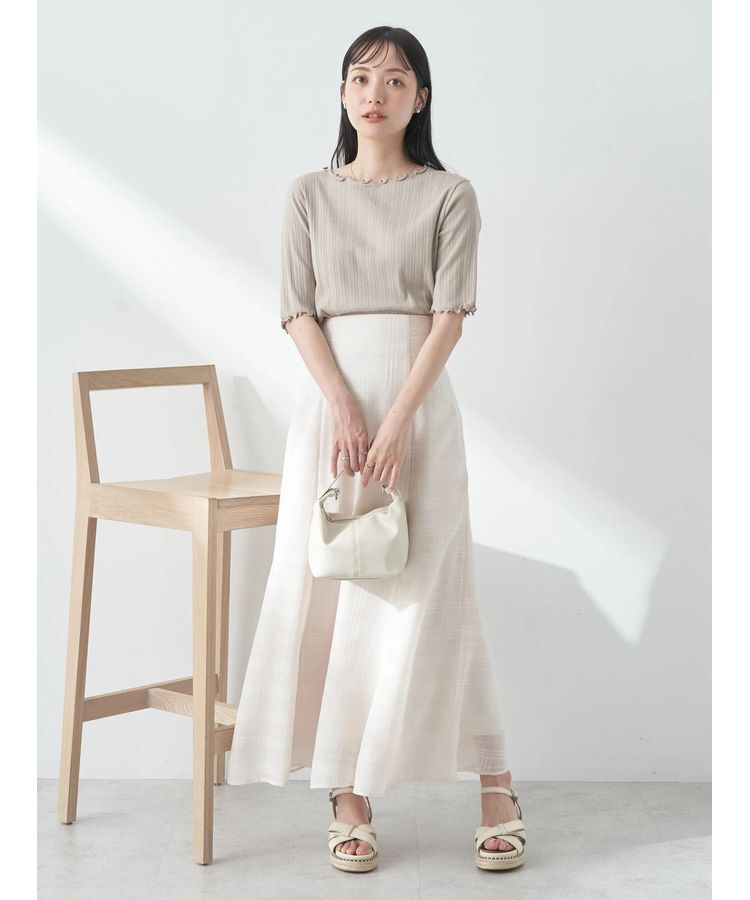 earth music&ecology「シアーチェックフレアスカート」|フレア|