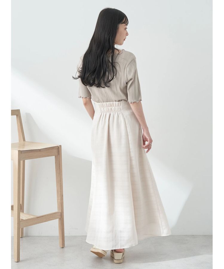 earth music&ecology「シアーチェックフレアスカート」|フレア|