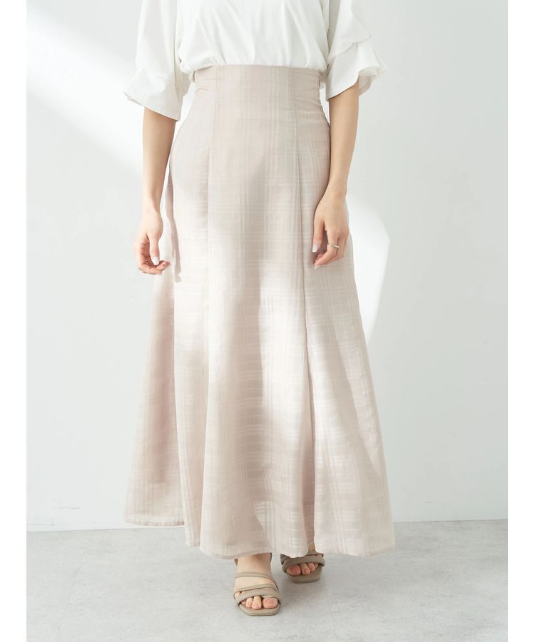 earth music&ecology「シアーチェックフレアスカート」|フレア|