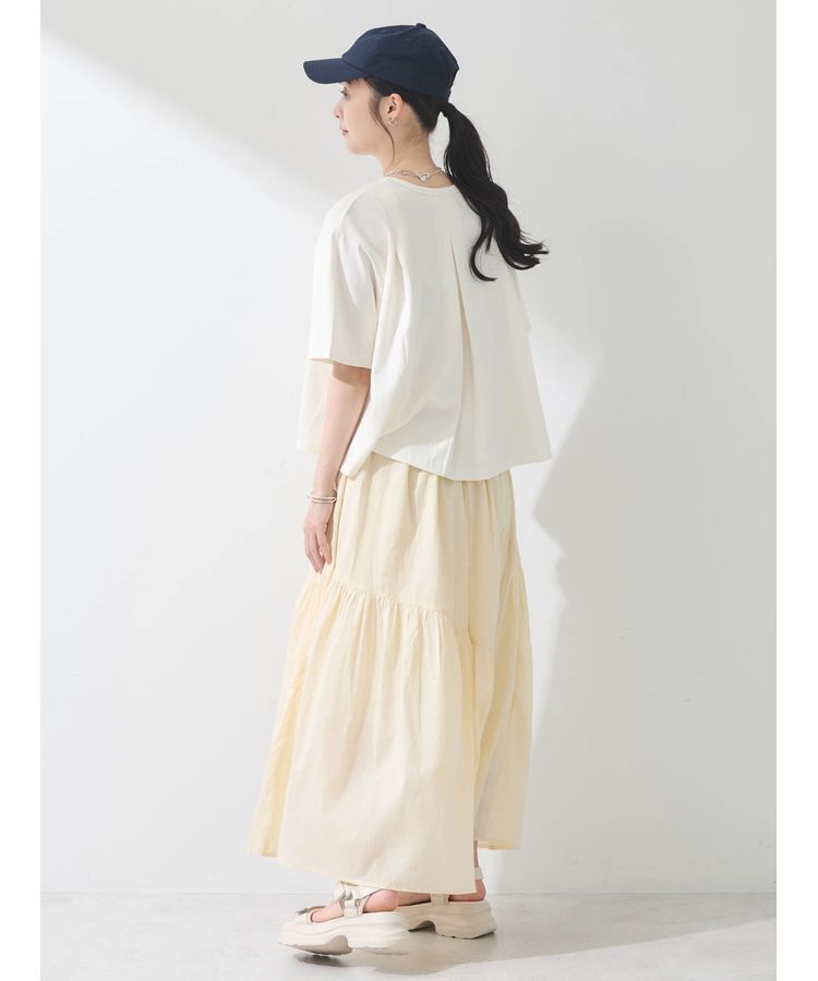 earth music&ecology「コットンボイルランダム切替フレアスカート」|フレア|
