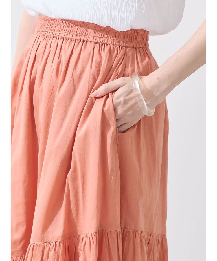 earth music&ecology「コットンボイルランダム切替フレアスカート」|フレア|