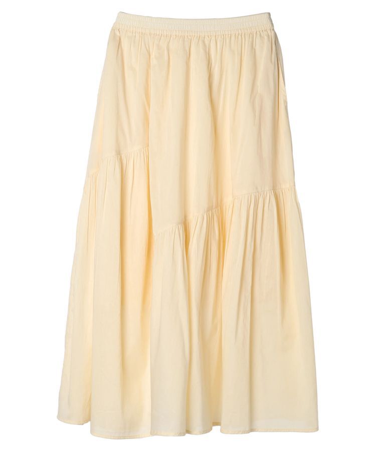 earth music&ecology「コットンボイルランダム切替フレアスカート」|フレア|