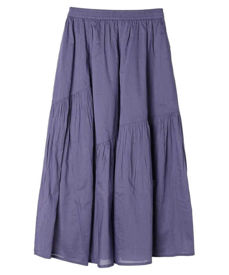 earth music&ecology「コットンボイルランダム切替フレアスカート」|フレア|