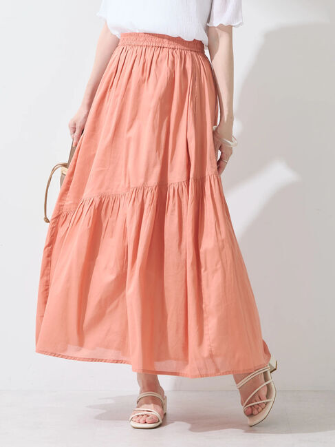 earth music&ecology「コットンボイルランダム切替フレアスカート」|フレア|