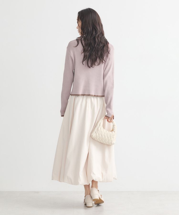 earth music&ecology「バイカラートリムニットカーディガン」|カーディガン|